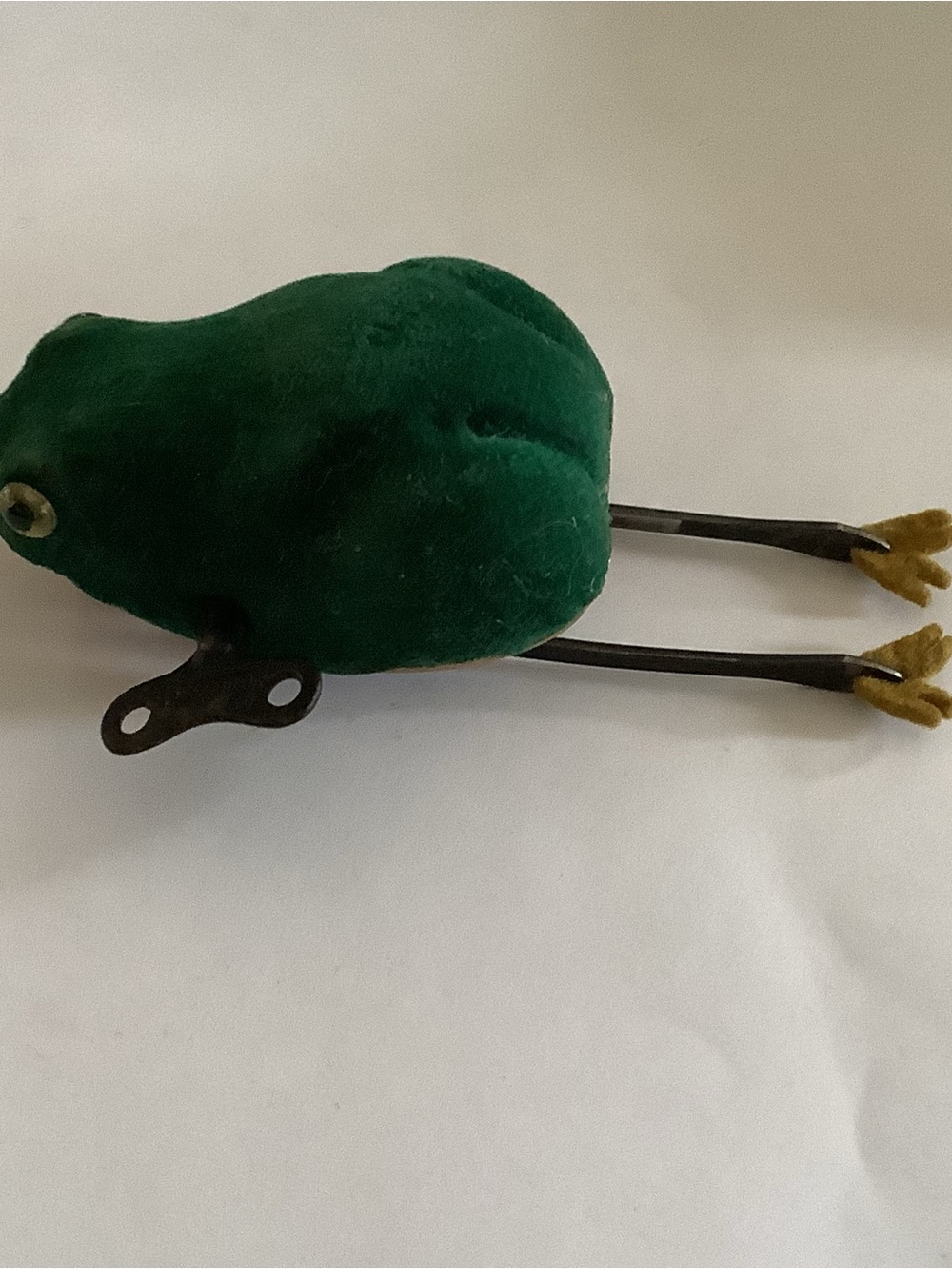 Vtg Schuco Flipo Wind-Up Swimming Frog Green Glass Eyes Original Key Toy READ